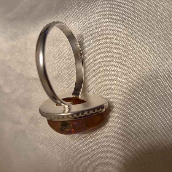 Sterling Silver Mexican Fire Opal Ring - Picture 5 of 7